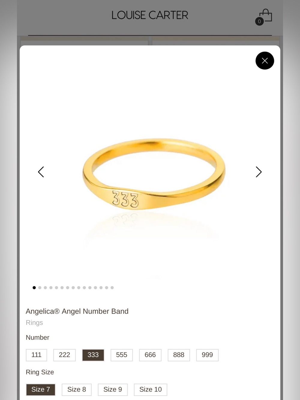 Angelica Gold 333 Number Thin Band